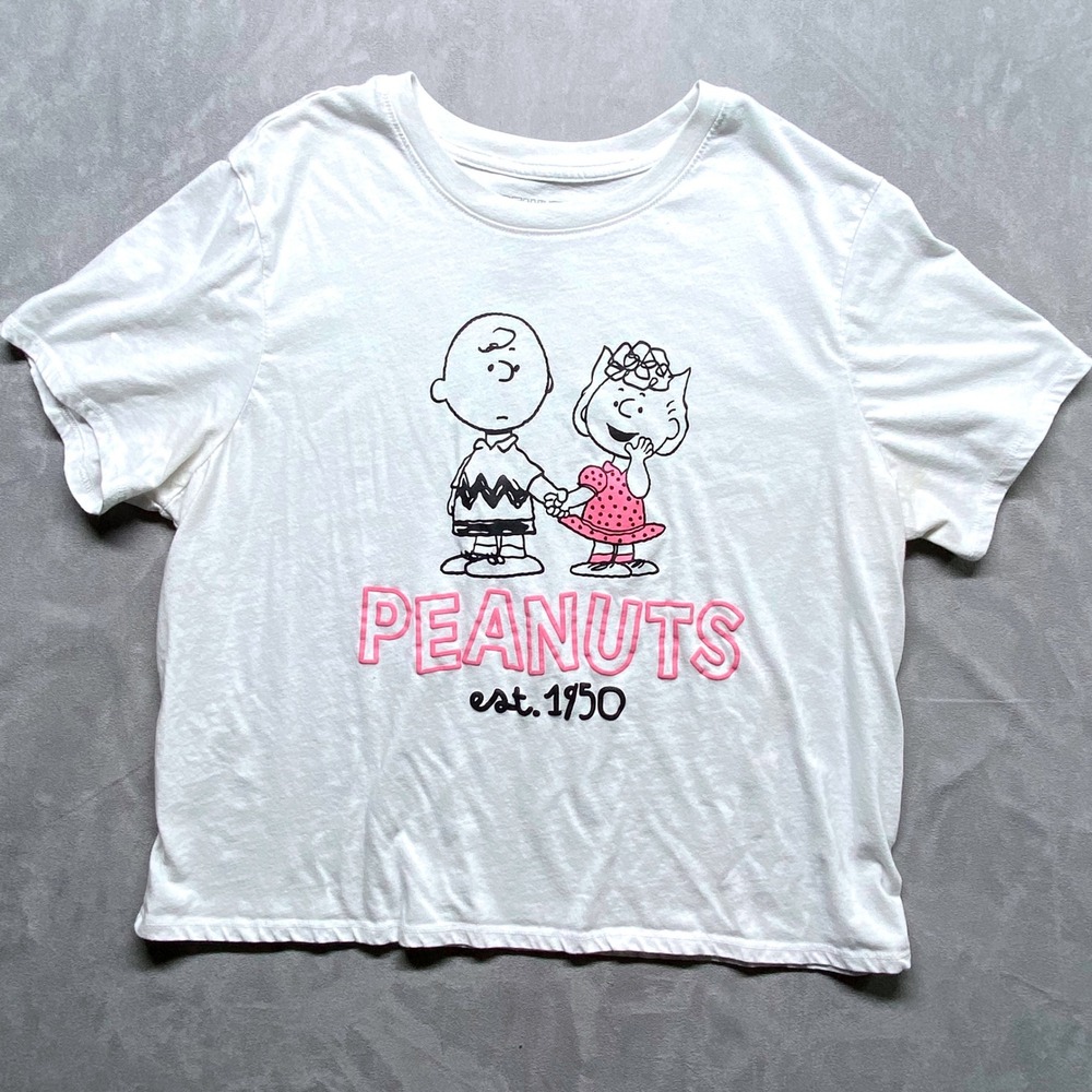 Peanuts Charlie Brown Lucy Graphic Est 1950 T Shirt Size XL 16-18 Hybrid Apparel